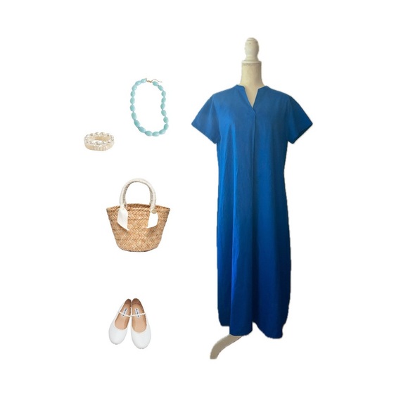 Linen-Blend Maxi Dress - Picture 9 of 10